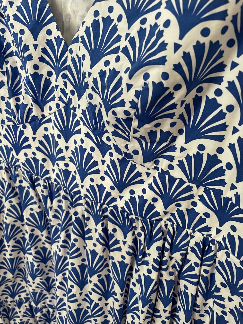 Boden Blue and White Printed Midi Dress - Picture 9 of 15